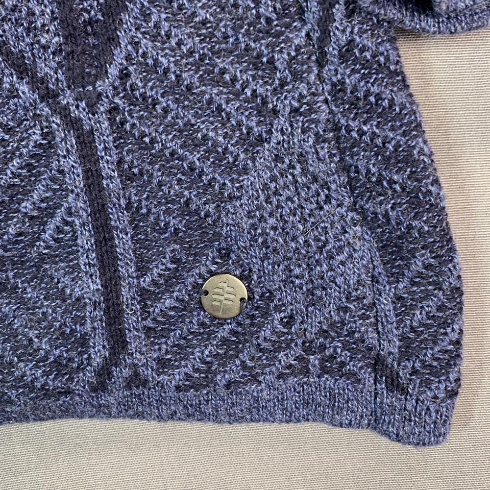 Royal Robbins Sweater Cardigan Womens L Blue Geometric Full Zip Shawl Collar - Picture 3 of 16